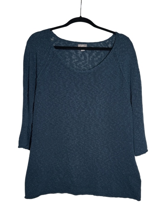 J. Jill Sweaters - J. Jill Open Knit Sweater Teal Size XL Cotton Scoop Neck Breathable